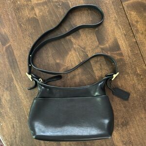 Coach Vintage Black Leather Crossbody Bag #9136